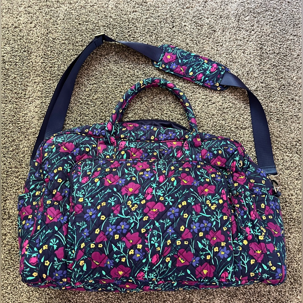 Floral quilted duffel bag